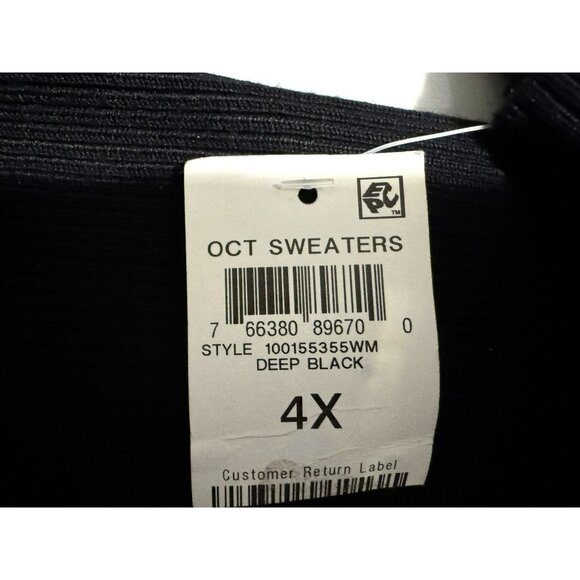 Bar III Black Stretch Ribbed Plus Size 4X Chest Cutout Long Sleeve Sweater NEW - Picture 6 of 7